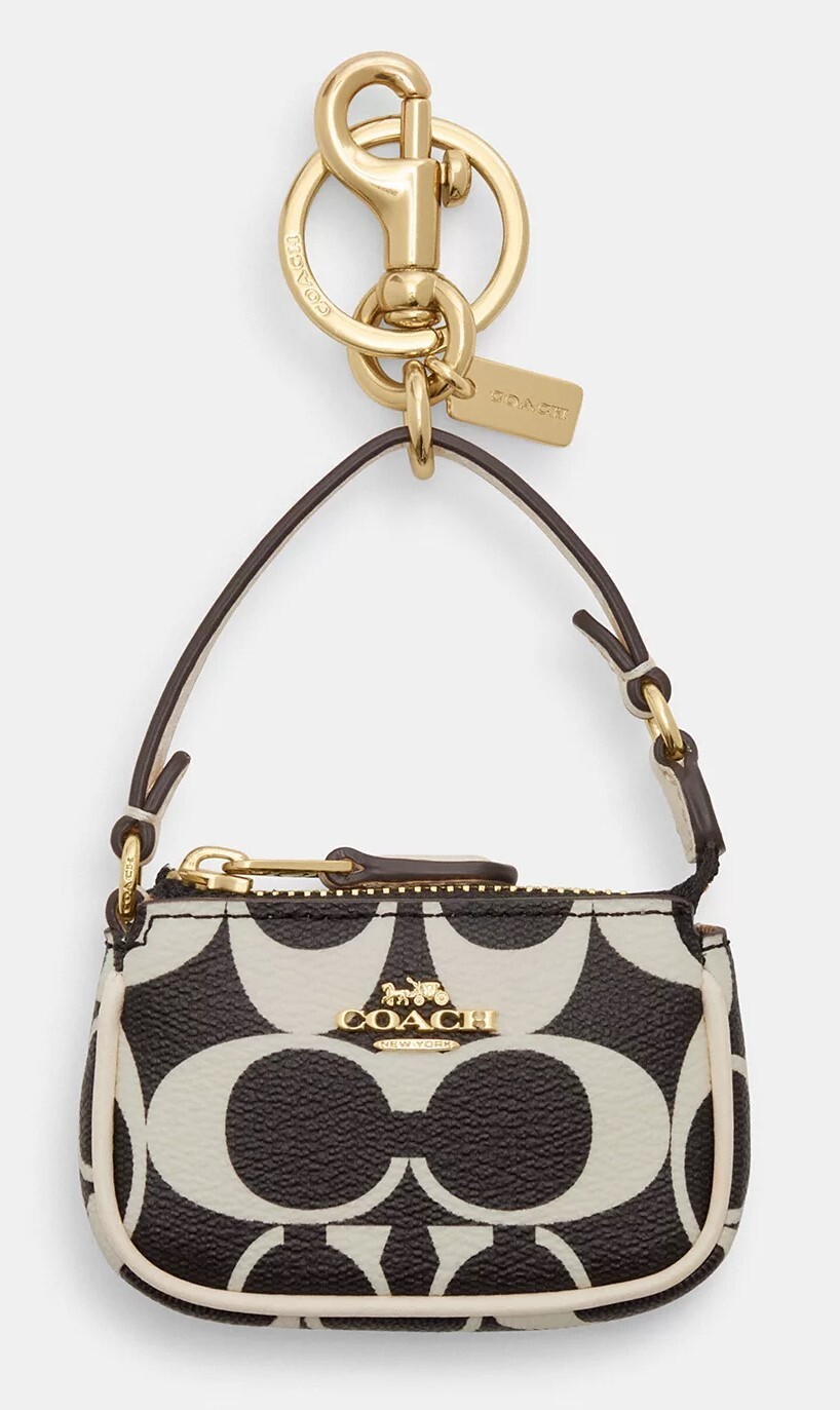 COACH MINI Nolita Bag Signature Canvas Unisex Keychain Charm COACH MINI Nolita Bag Signature Canvas Unisex Keychain Charm