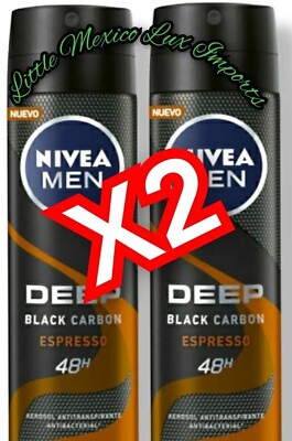 2 Pck Nivea Men Deep Black Carbon Espresso  Antiperspirant Deodorant 