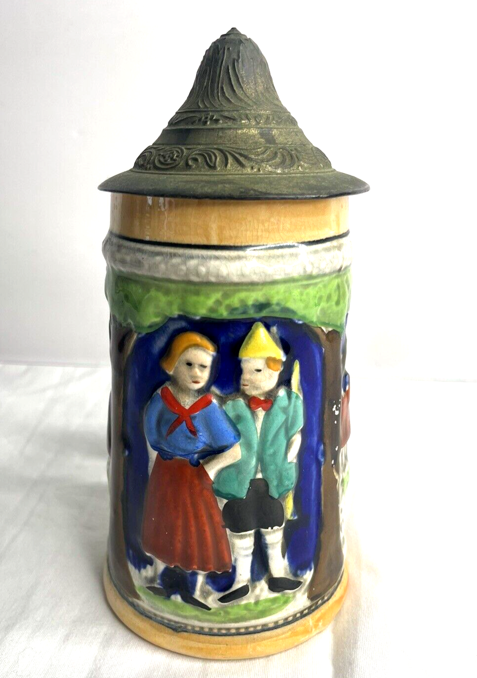 German Beer Stein Hand Painted with Lid Numbered- #52/758