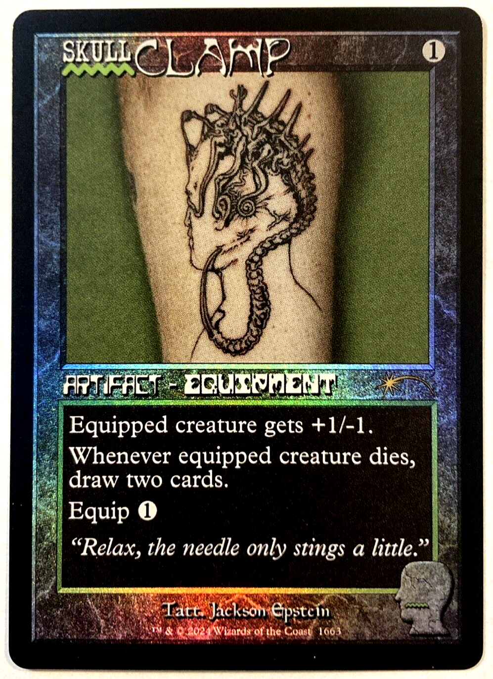 MTG Skullclamp RAINBOW FOIL Secret Lair Brain Dead 1663 NM