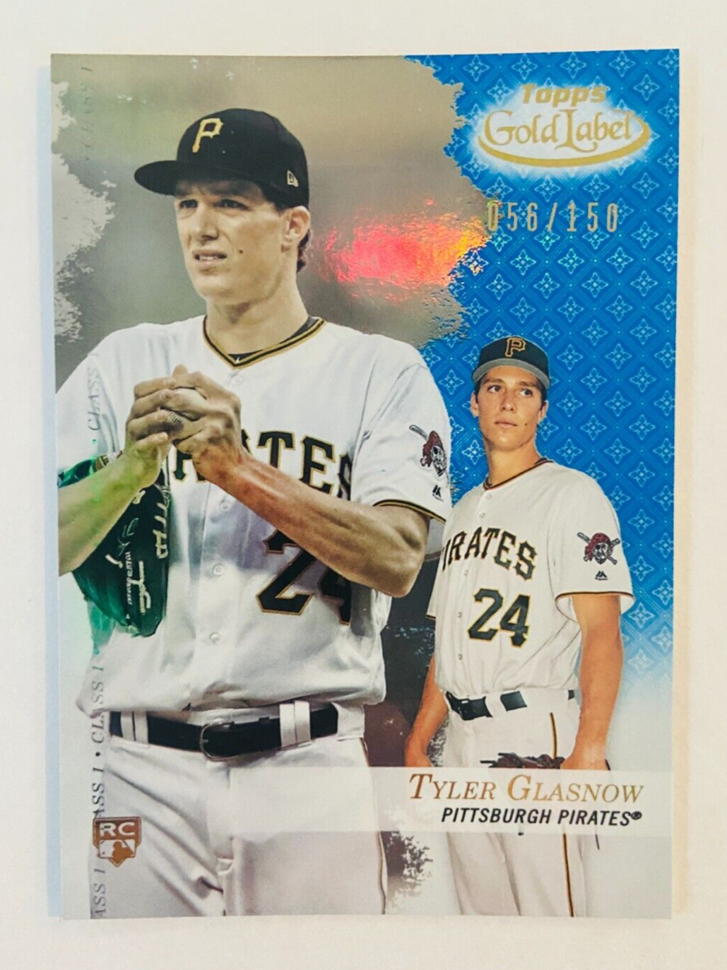 2017 Topps Gold Label TYLER GLASNOW Class 1 Blue Parallel