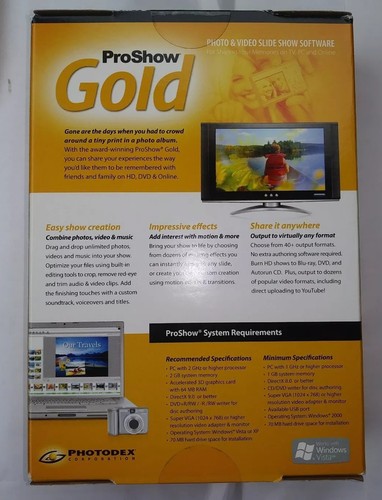 Pro Show Gold For Photo Enthusiasts Photodex Corporation -OEM Software BRAND NEW