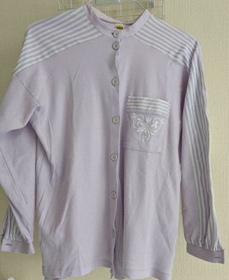 Vintage Calida Schlafanzug Oberteil gr.36 Pyjama flieder Knöpfe
