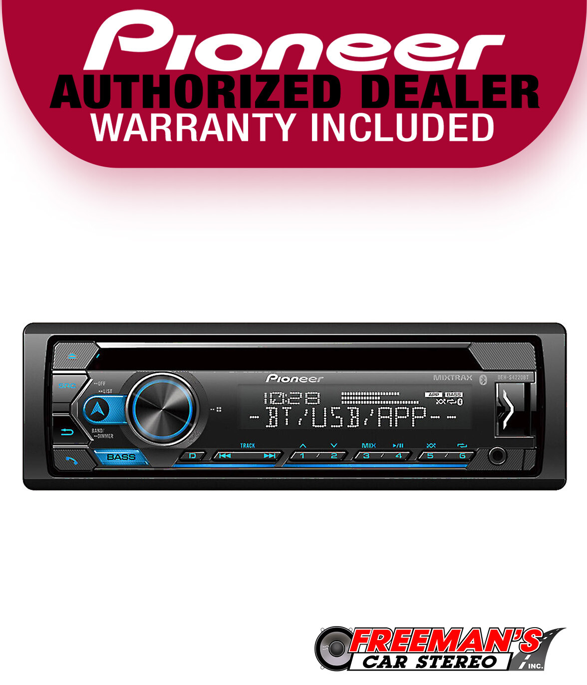 Pioneer DEH-S4220BT 1-DIN In-Dash CD/DM and Bluetooth Receiver