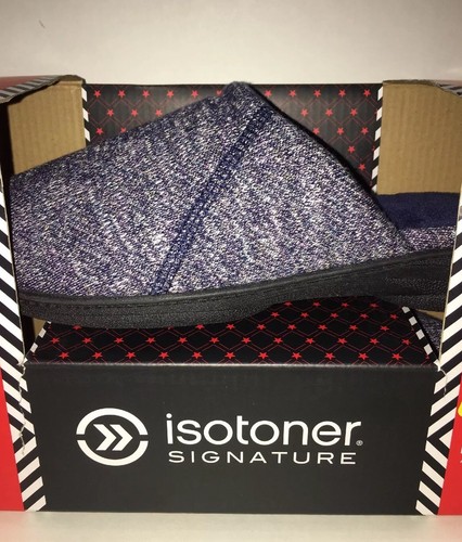 NEW ISOTONER Womens Signature NAVY Slippers W/Enhanced Heel Cushion SIZE M 7.5-8