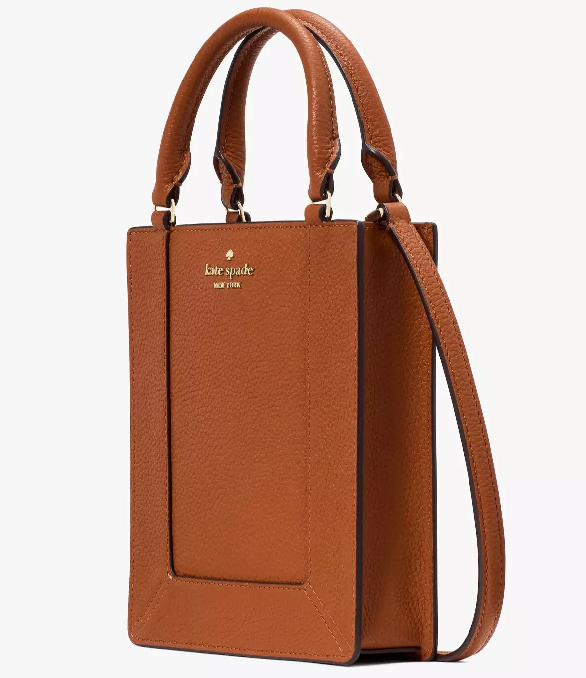 Kate Spade Lena Mini Tote Brown Pebbled Leather Bag KI884