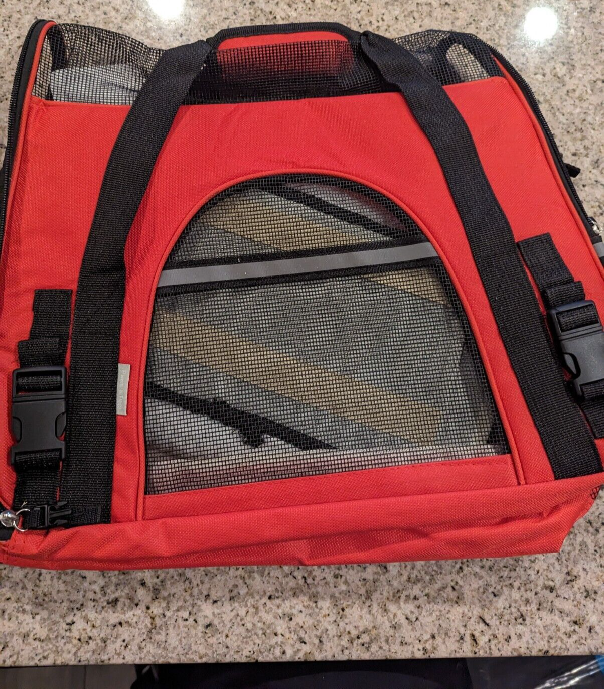Small Red Soft Side Pet Carrier w/ Removable Fleece Bed for Airplane or Auto NEW