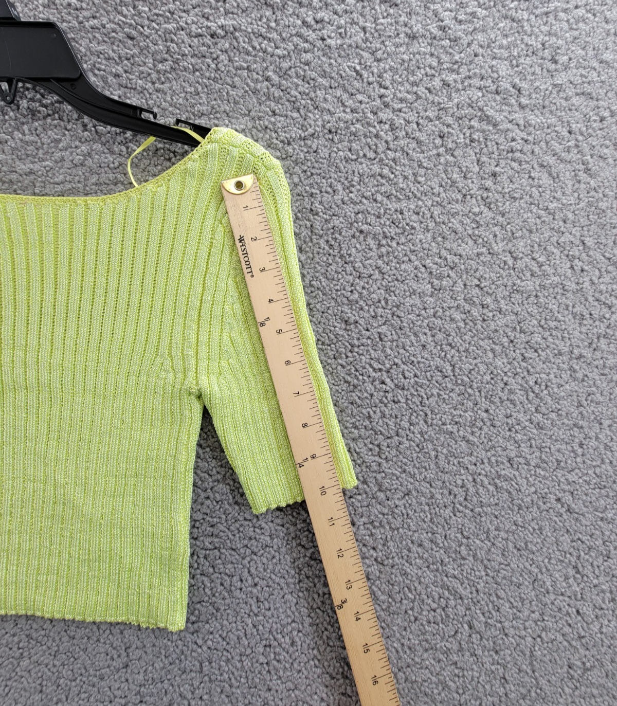 Free People San Lucas Pullover Crop Top Women's XS Sunny Lime Scoop Neckline - Picture 10 of 16