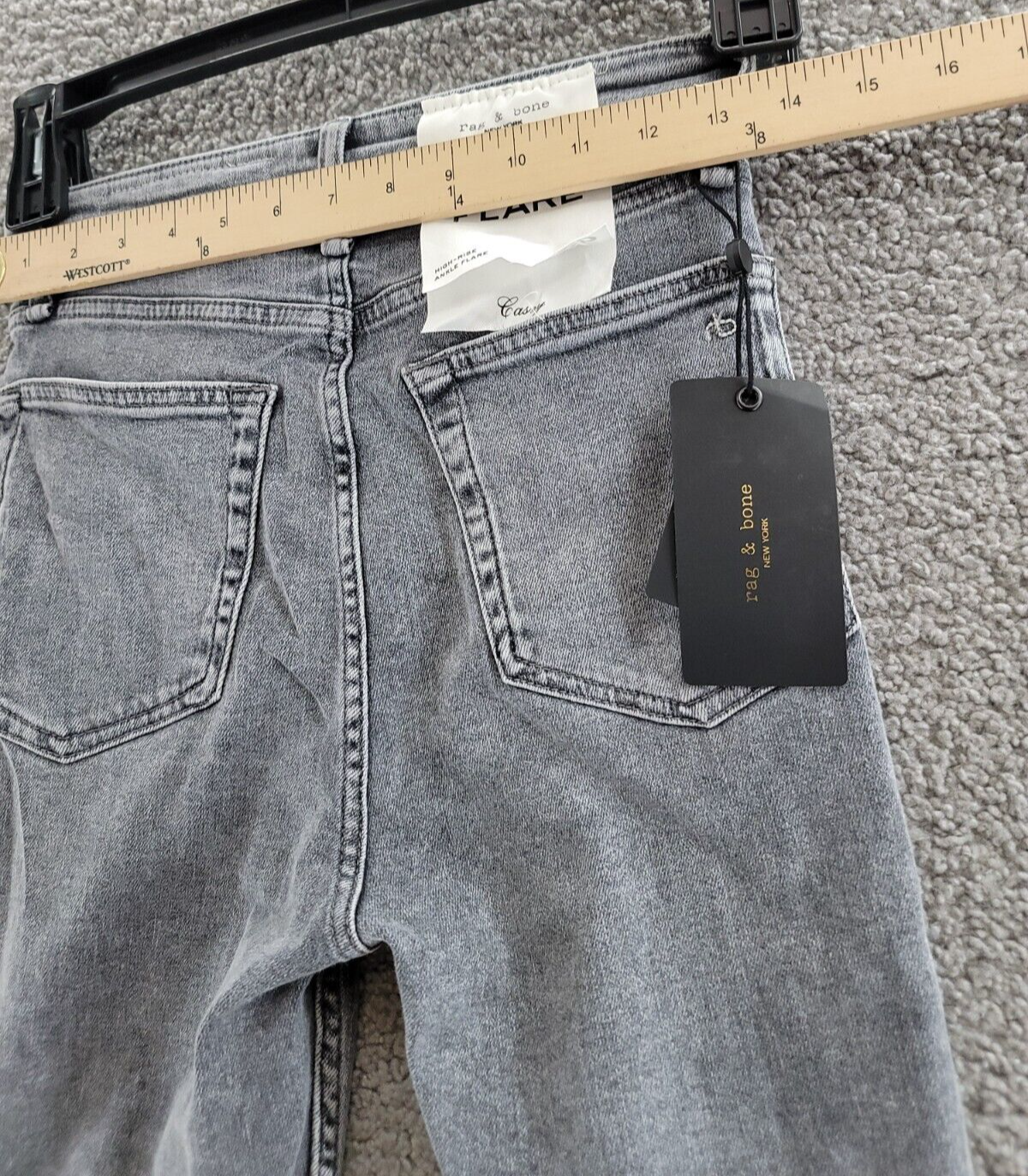 Rag & Bone Casey High Rise Ankle Flare Jeans Women's 25 Harley Denim Zip/Button - Picture 10 of 12