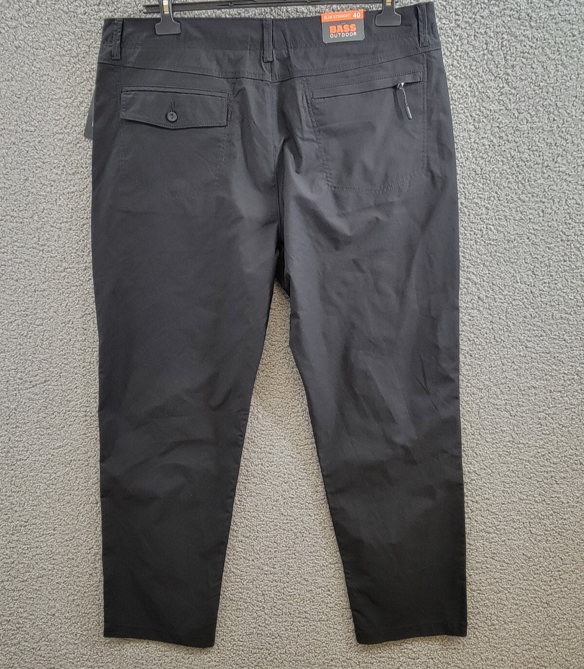 Bass Outdoor Straight-Fit Traveler Pants Men's 40 Caviar High Rise Slash Pocket - Picture 12 of 19