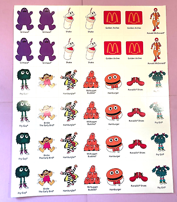 McDonalds GO Characters Unpunched Card Grimace McNugget Buddies
