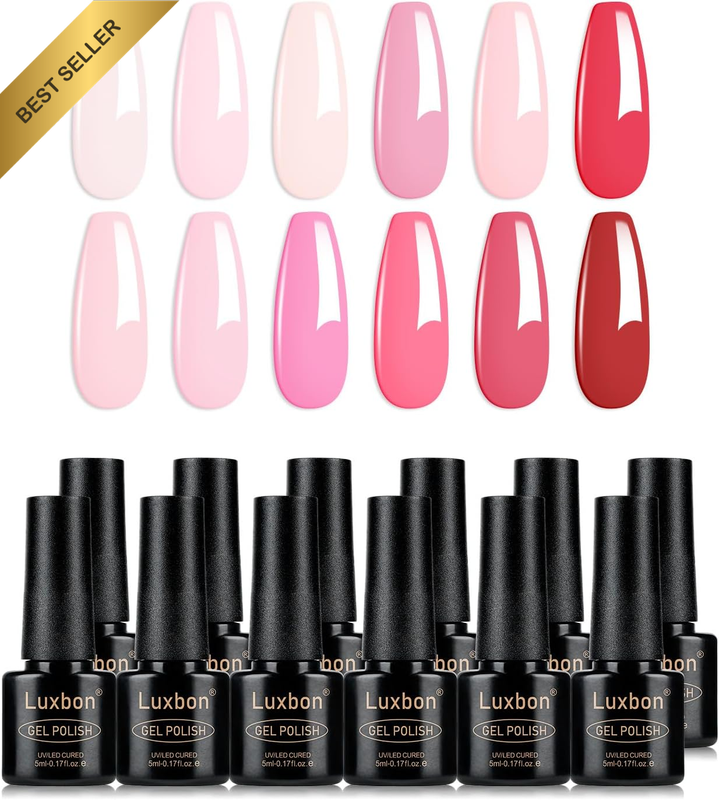 12 Pcs Gel Nail Polish Set - Spring Colour Set Long Lasting Gel Polish, Uv Led S
