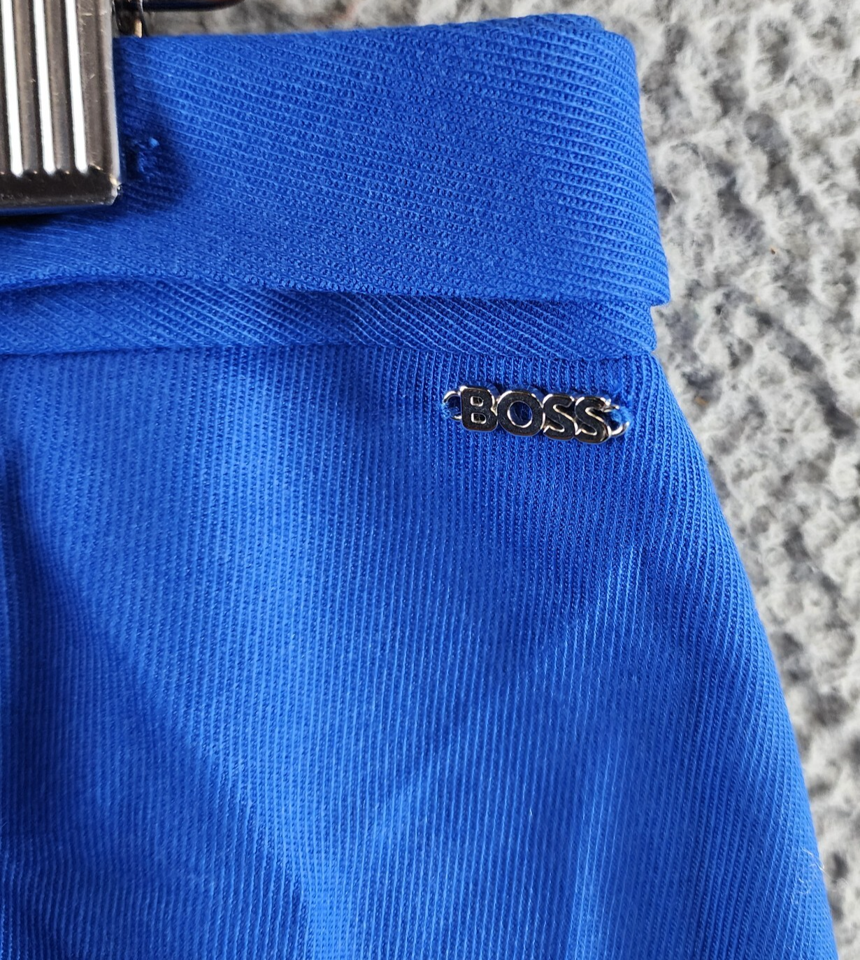BOSS Talia Wool Blend Flare Leg Pants Women's 8 Bright Blue Solid Side Pockets - Picture 15 of 15