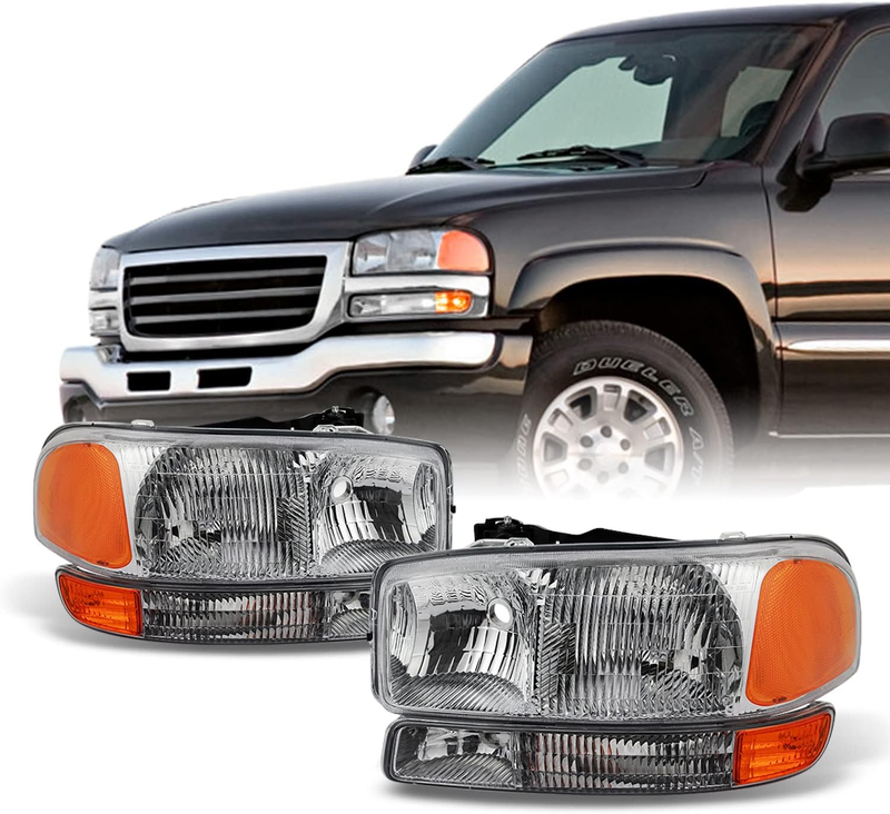 Headlights Driver Passenger Head Lamps For GMC Sierra 1500 2500 3500 Yukon XL