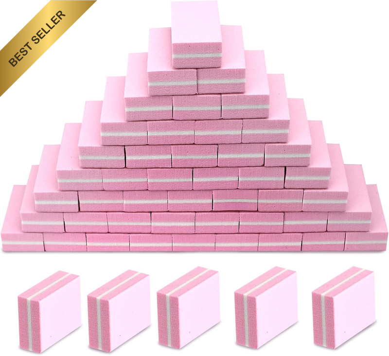 Mini Nail Buffer Blocks, 100/180 Grit Sponge Buffing Sanding Block File for Natu