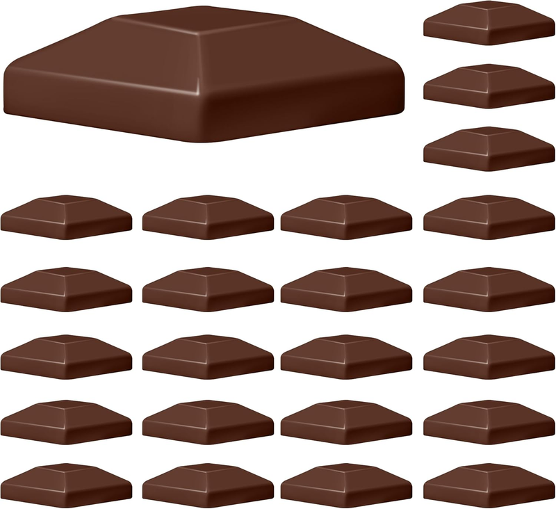 (24-Pack, Brown) 4"X4" (3 5/8") Wood Fence Post Caps - Wooden Fence Cover Deck P