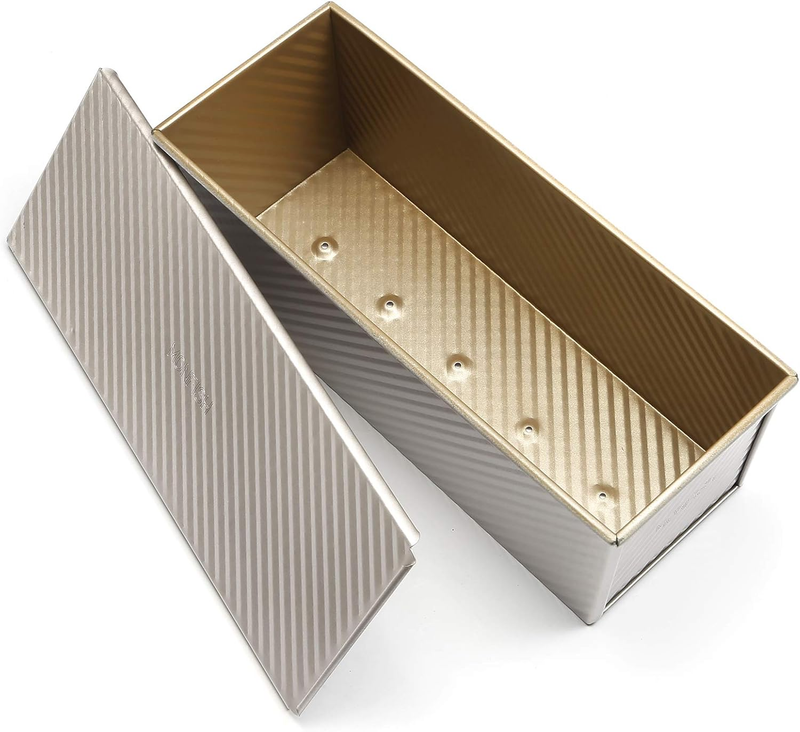 Loaf Pan w Lid Pullman Bread Pan 2.2lb Dough Aluminumed Steel Commercial Grade N