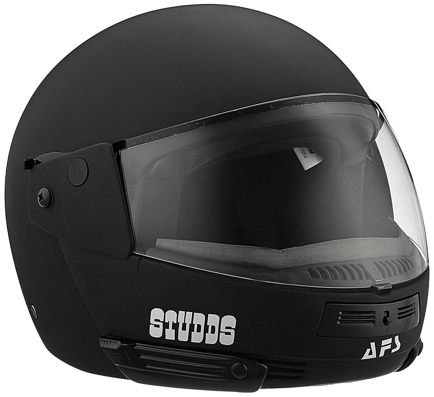 Studds Full Face Helmet Ninja Pastel Plain Matt Black L Size  