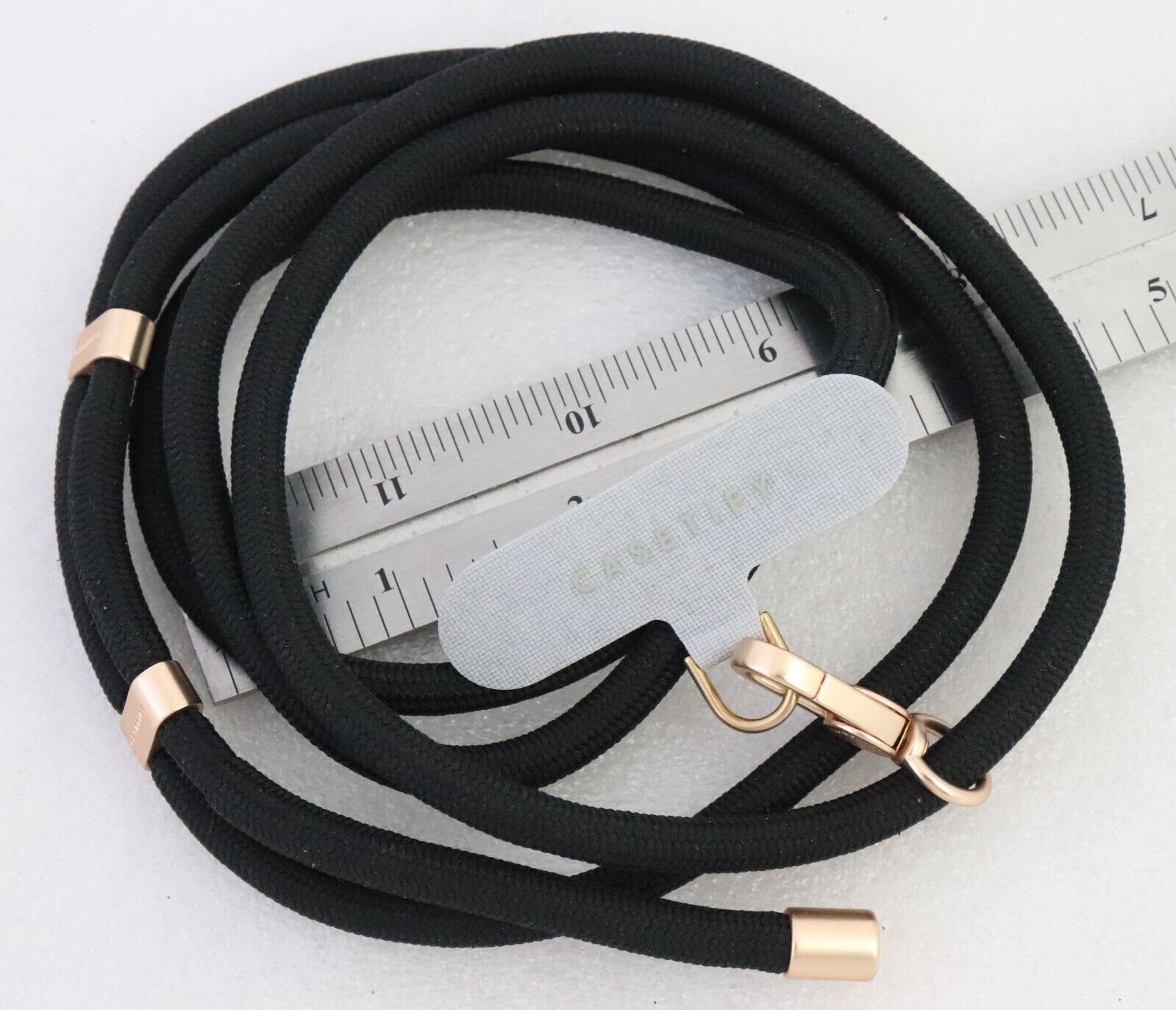 CASETiFY 6mm Rope Phone Cross Body Strap With Card Black