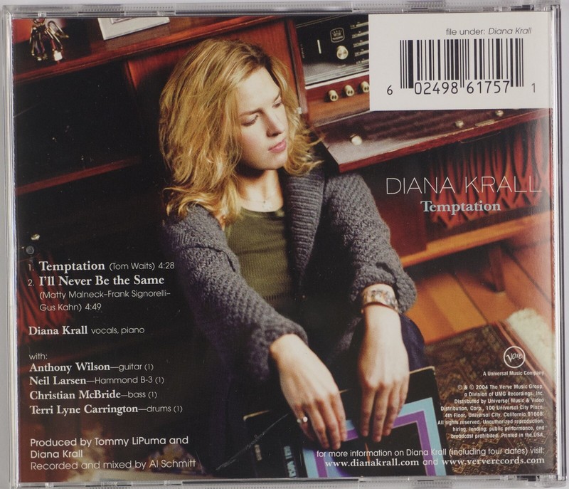 DIANA KRALL: Temptation / Never Be The Same US CD Promo Single