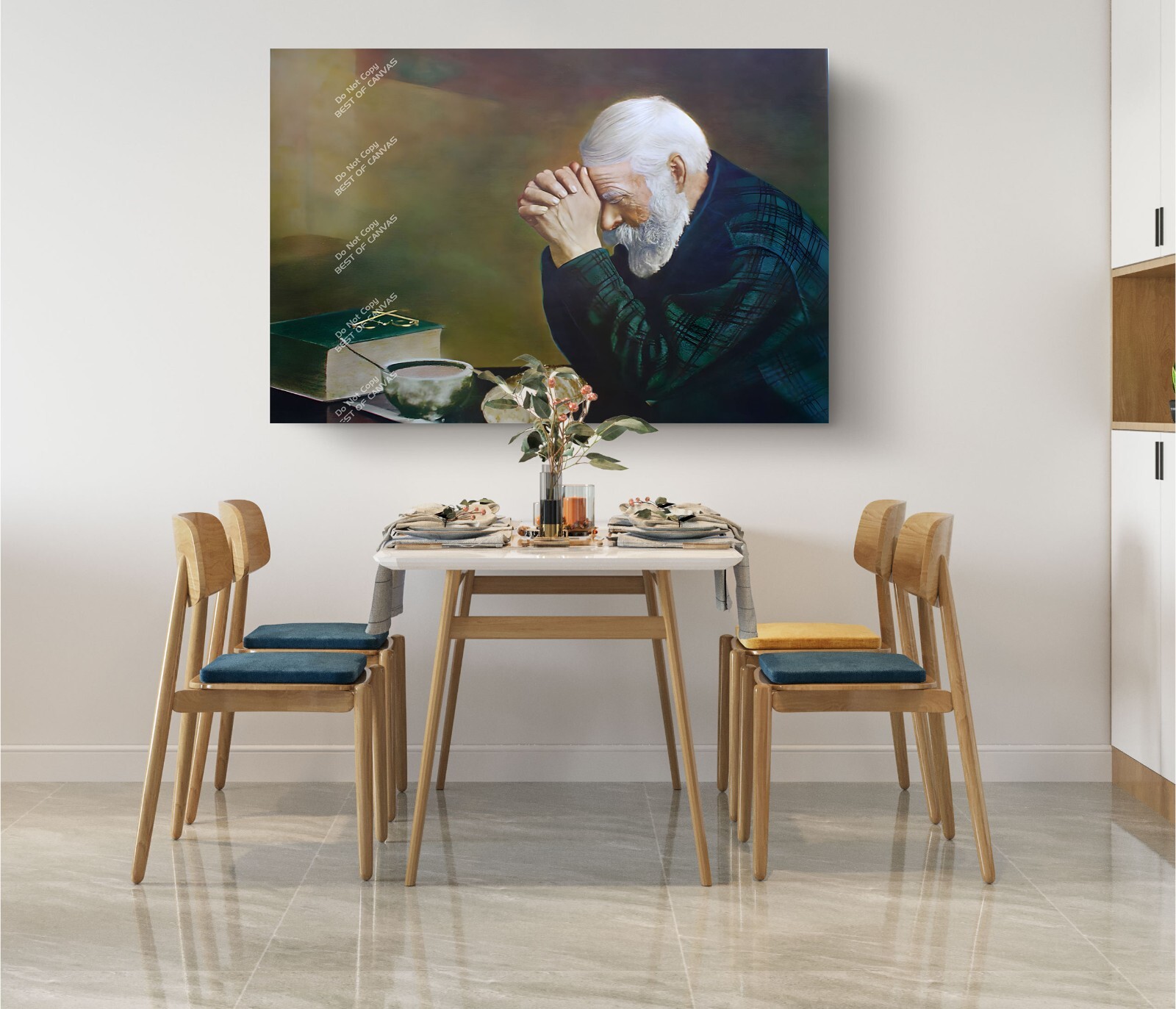 Praying Hands Hope Religion  Enstrom Grace Canvas Décor Art Print Room Wall