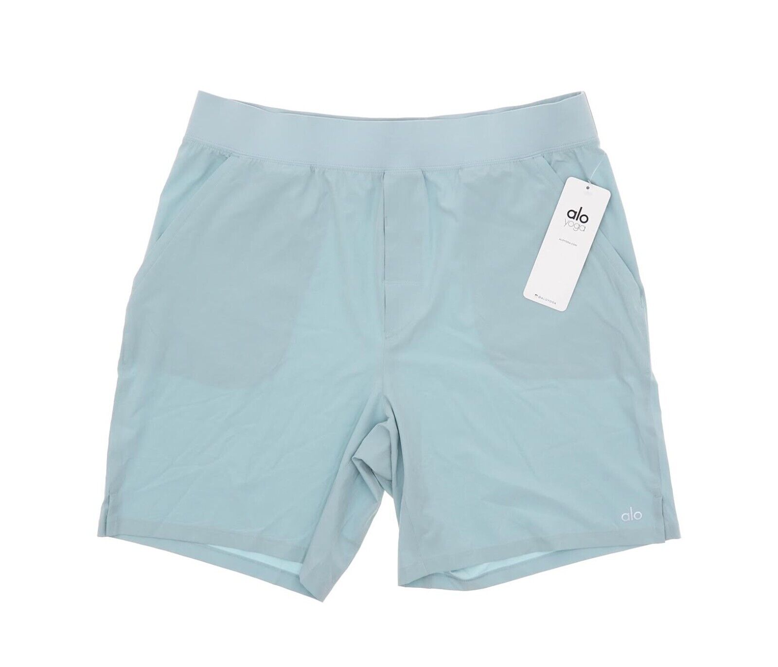 Alo Yoga L3236 Mens Chalk Blue 7 Repetition Shorts Size XL Alo Yoga L3236 Mens Chalk Blue 7 Repetition Shorts Size XL