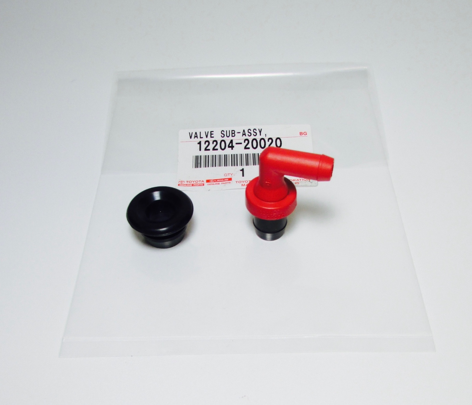 Toyota 12204-20020 PCV Valve and 90480-18001 Grommet Genuine