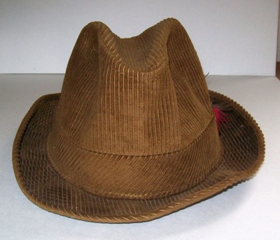 Fedora Hat - Cordoroy Material - Men's Size 7 1/8