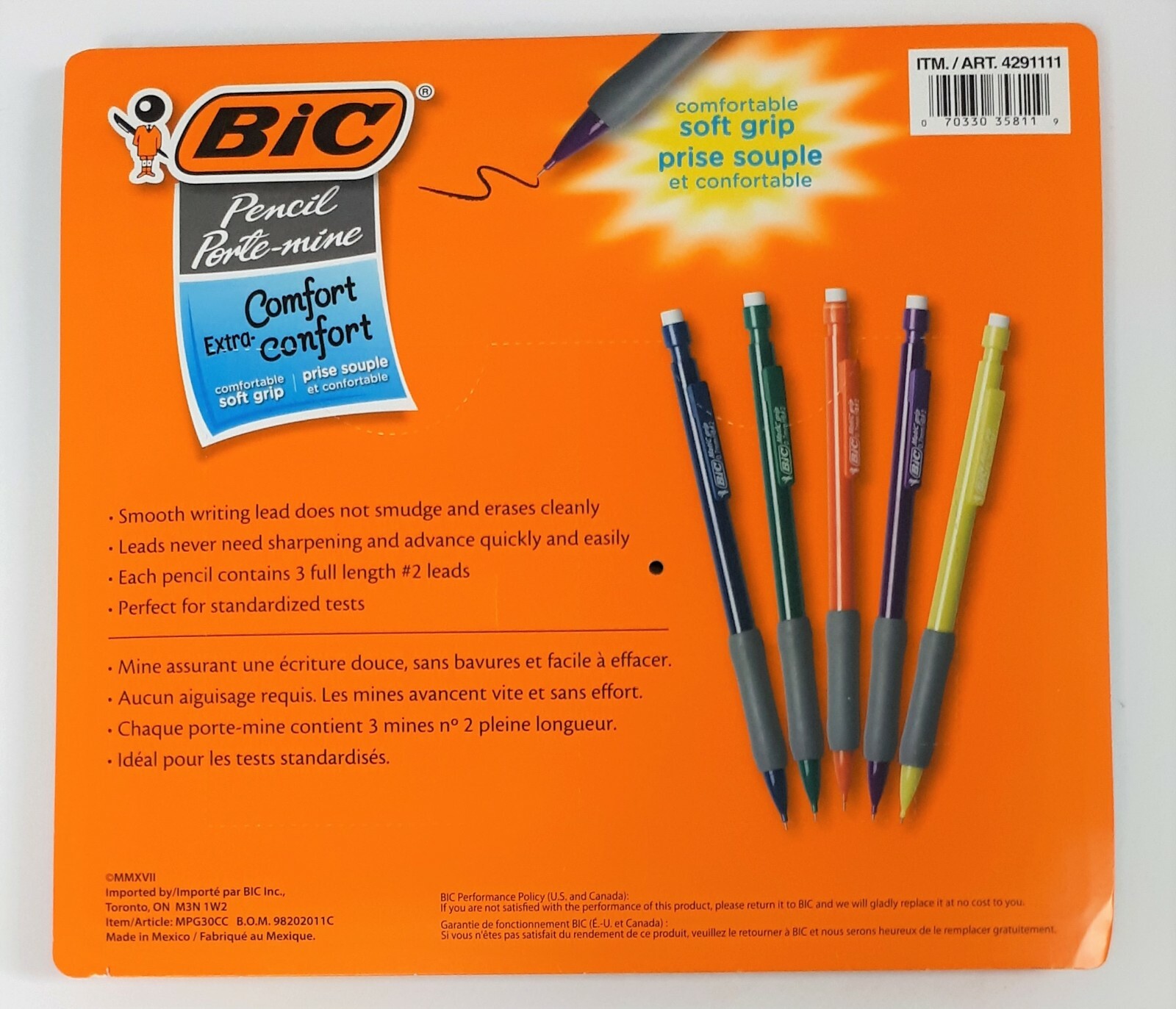 Bic Mechanical Pencil, Medium #2 (0.7 mm), 30 Pack Extra Comfort Grip - New