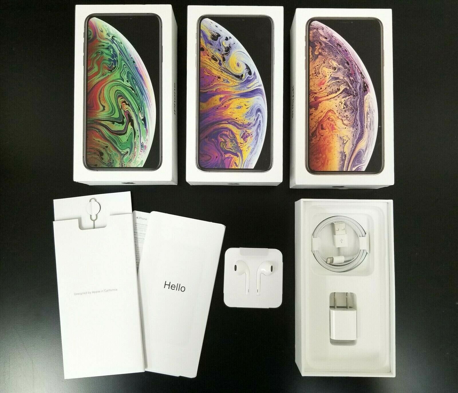 Apple iPhone Xs Max Box with OEM Accessories Original iPhone Apple iPhone Xs Max Box with OEM Accessories Original iPhone