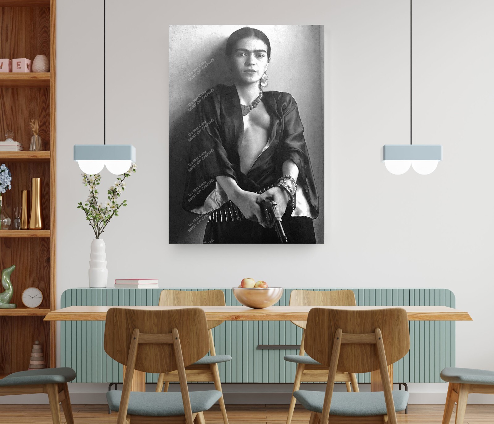 Frida Kahlo Mexican Painter With Gun Art Canvas Wall Décor Art Home Print