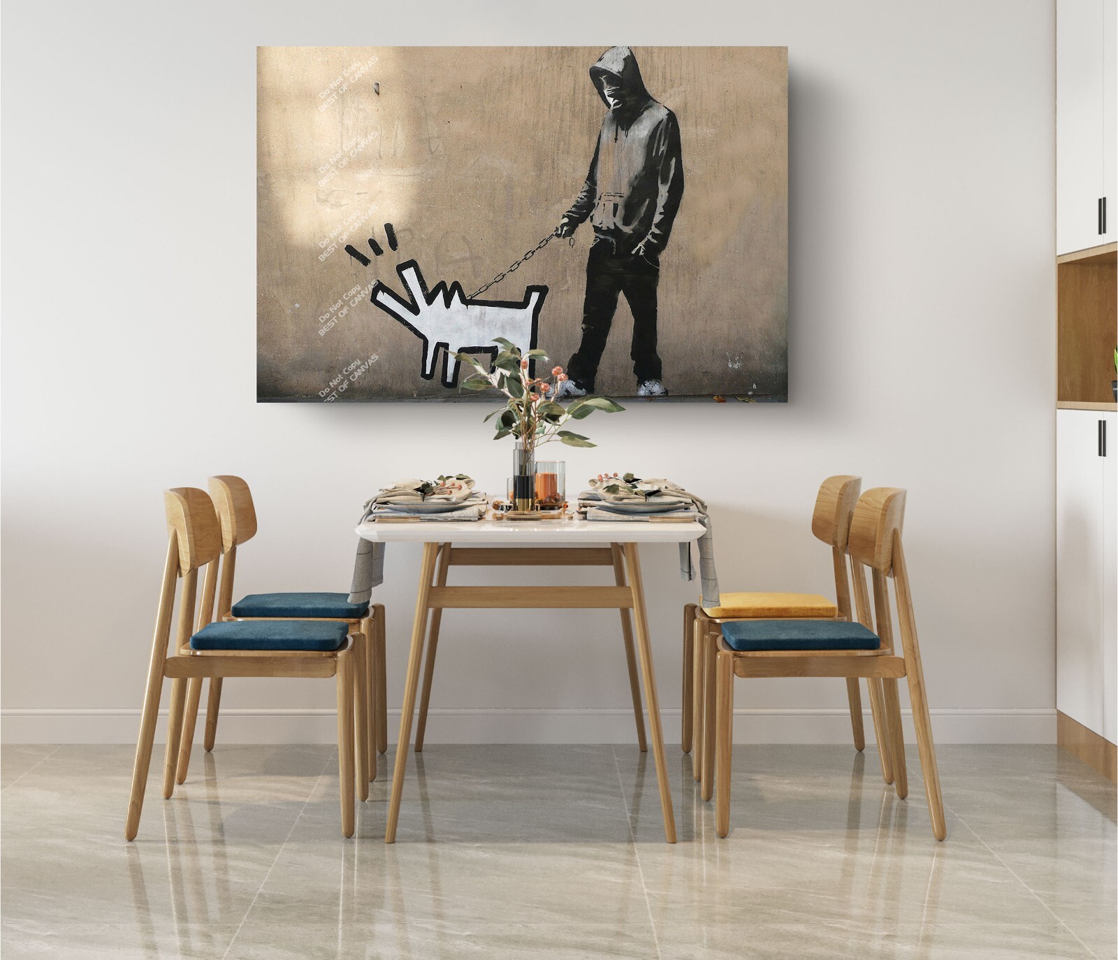 Banksy Keith's Dog Graffiti Classic Street Banksy Wall Art Design Canvas Print