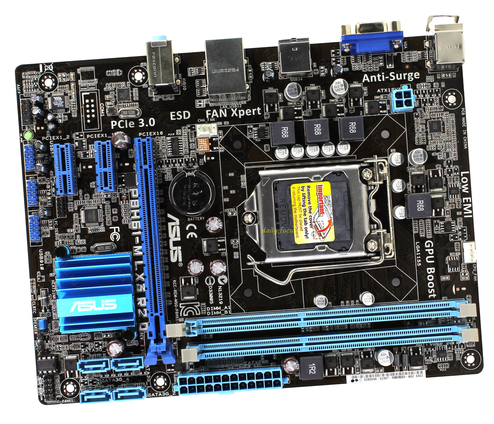 ASUS P8H61-M LX3 R2.0 Motherboard Socket LGA 1155 DDR3 Intel H61.