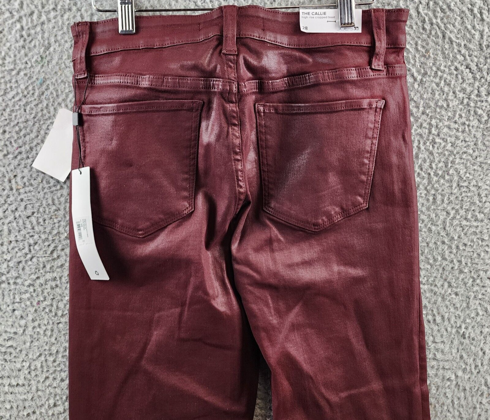 Joe's Jeans The Callie Coated High Rise Cropped Boot Jeans Women's 28 Rum Raisin - Picture 16 of 17