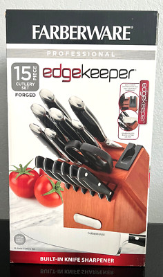 Farberware Edgekeeper Professional 15 pieces Forged Triple Riveted Knife Set NEW