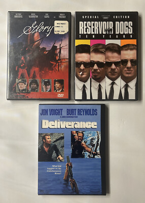 (Lot Of 3)Glory (DVD,NEW) Reservoir Dogs (DVD,NEW) Deliverance(DVD,Used)