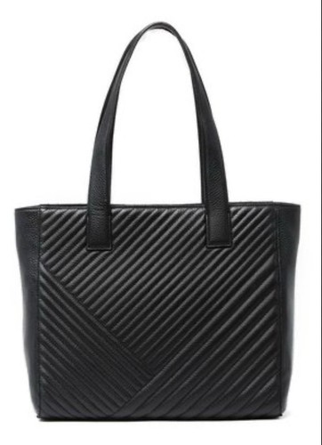 14th & Union Muse Leather Quilted Tote Bag in Black | eBay