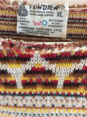 VTG WOOL SWEATER {pure virgin}  *ikat southwestern native aztec* red yellow