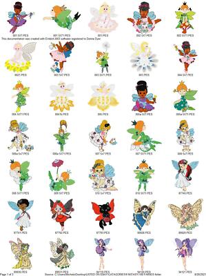 100 MORE FAIRIES EMBROIDERY MACHINE DESIGNS COLLECTION PES HUS JEF VP3 USB