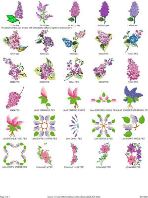417 FLOWERS LILACS PANSEY PETUNIA + MORE Embroidery Machine Designs Patterns USB