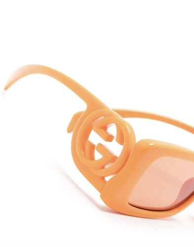 Pre-owned Gucci Gg1325s-008 Orange Sunglasses In Brown
