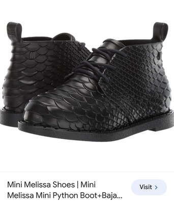 MINI MELISSA + BAJA EAST Black Python Boots size 9