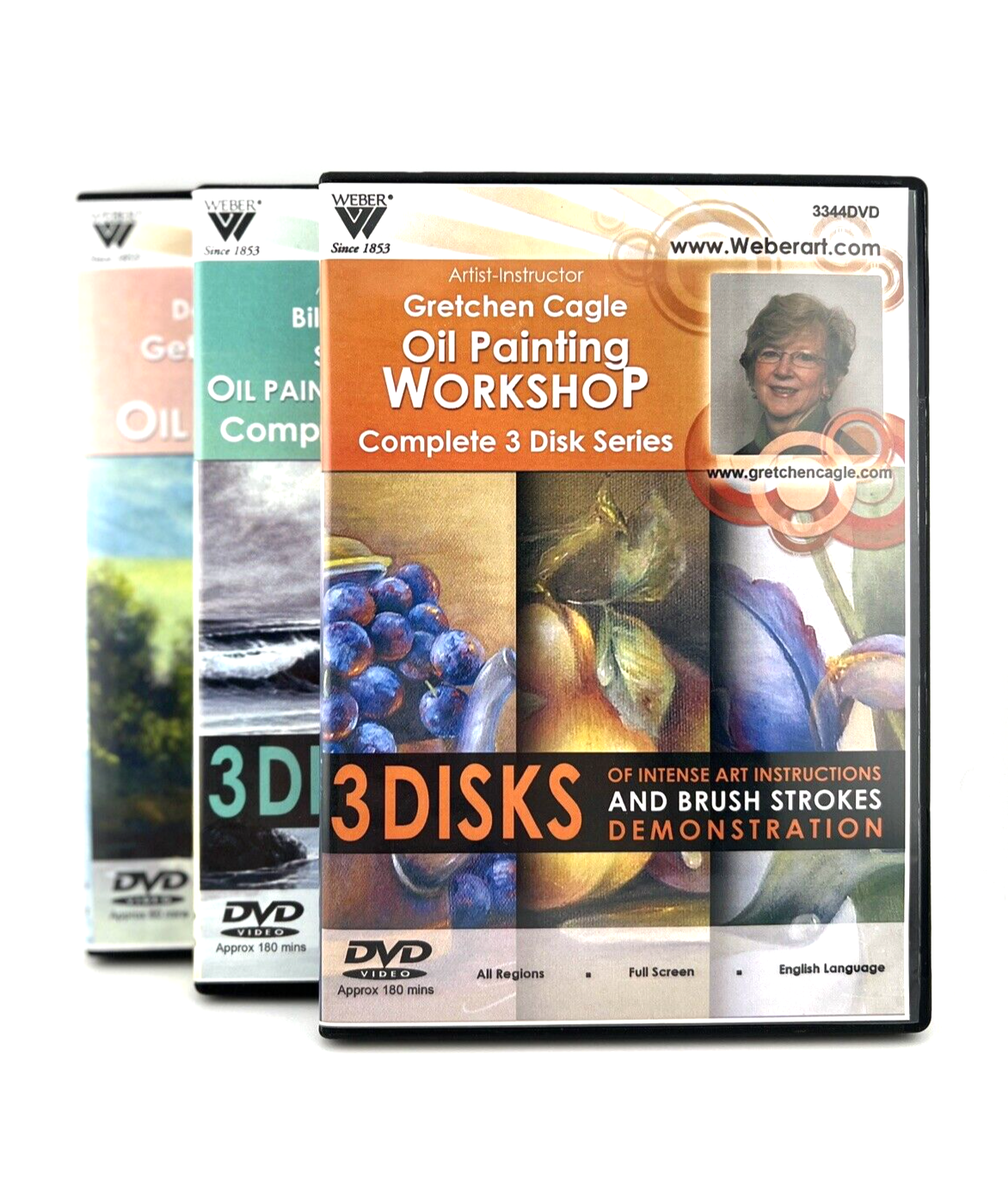 3 WEBER ART DVDs Oil Painting with Bill Blackman, Gretchen Cagle, & Dorothy Dent