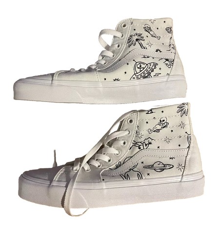 Vans Mens 8 Sk8-Hi UFO Unidentified Alien Spaceship U-Paint