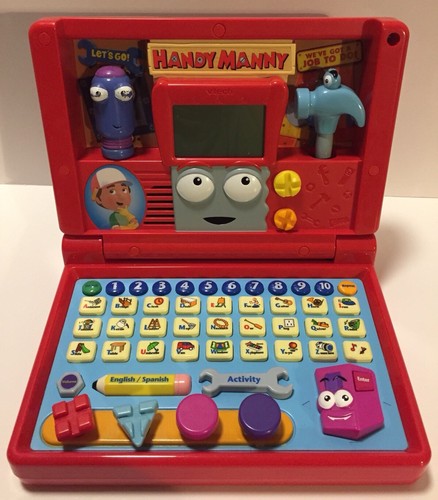 Vtech Disney Handy Manny Toy Laptop Computer Learning Toolbox English Spanish