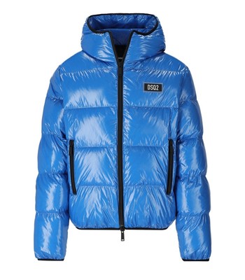 

Dsquared2 Puff Голубой пуховик с капюшоном для мужчин, Light blue, S74AM1447-S54056-519