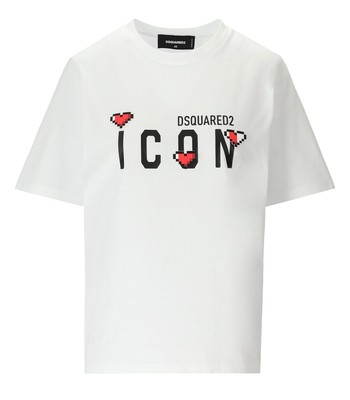 

Dsquared2 Icon Game Lover Easy White T-shirt Woman, Белый