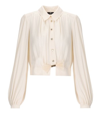 

Женская рубашка Elisabetta Franchi Butter с бантом, Белый