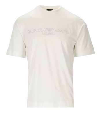 

Мужская футболка Emporio Armani Off-white с логотипом, Белый, 3R1TDF-1JUVZ-0101