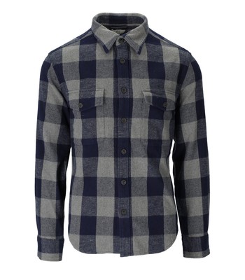 Woolrich Oxbow Buffalo Grey Blue Shirt Man